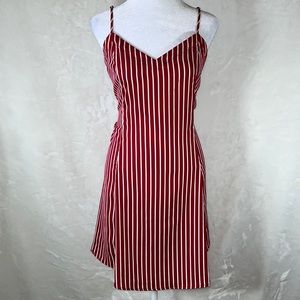 EUC Candy Red Pin Striped Dress. Size Medium